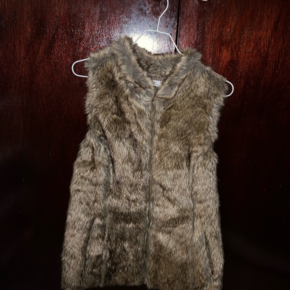 Maurices Faux Fur Vest in Tan/Brown